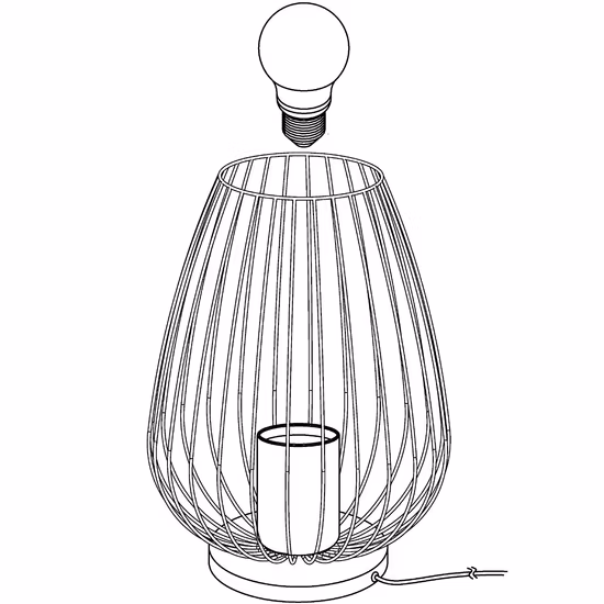 검은 금속 예술 디자인 연철 공예 케이지 테이블 램프