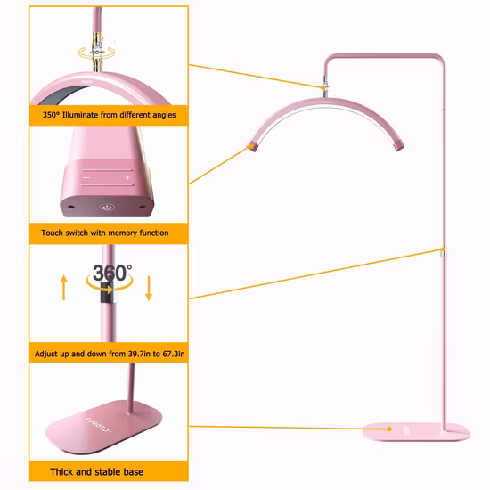 유연한 아름다움 확대 램프 LED 속눈썹을 위한 멋진 자연 빛 마이크로 블레이드 살롱 뷰티 LED 플로어 램프